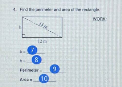 Find the perimeter and area of rectangle