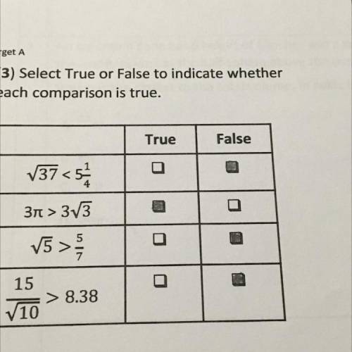 Which are true and false?