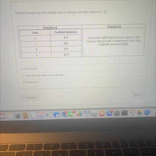 Can y’all help me find the rate of change for function B?