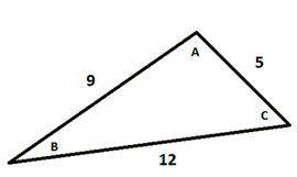 Use the Law of Cosines to find the measure of ∠A. Round to the nearest degree.

a = 12, b = 5, c =