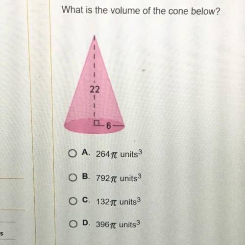 What is the volume of the cone below