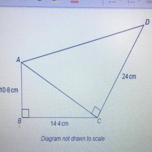 The diagram shows two right angled triangles, joined together along a common side.

Calculate the