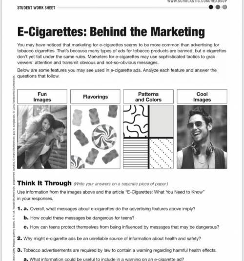 A. What information could be useful to include in a warning on an e-cigarette ad?