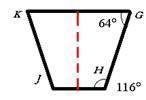 What is the measurement of angle J?
A. 36
B. 64
C. 116
D. 244