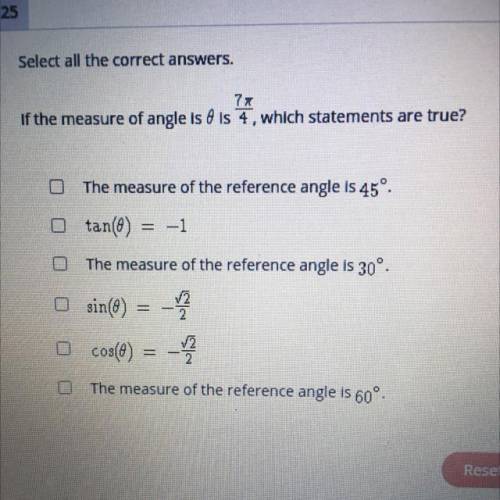 77
If the measure of angle is is 4 , which statements are true?
n