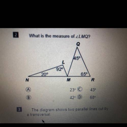 What is the measure of angle LMQ