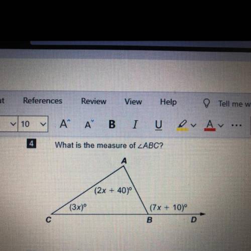 What is the measure of angle abc