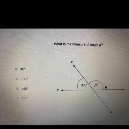 What is the measure of angle p?