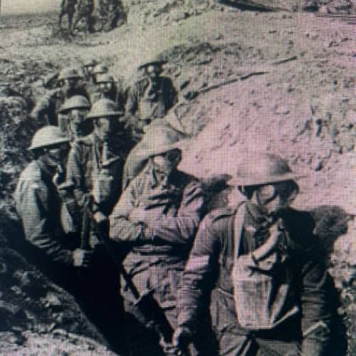 This photograph shows soldiers using technology that is MOST LIKELY from

A)
World War I.
B)
World