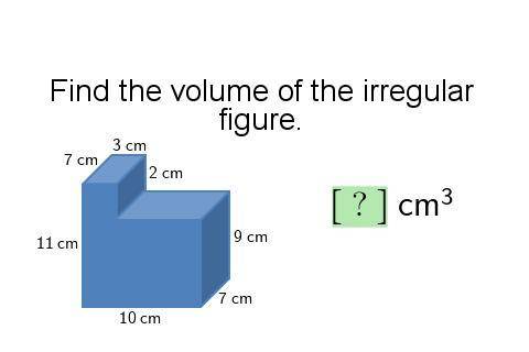 Find the volume of the irregular figure