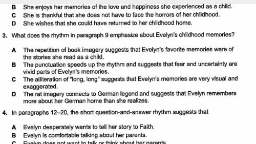 What does the rhythm in paragraph 9 emphasize about evelyn's childhood memories