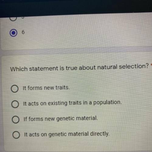 Which statement is true about natural selections?? helpppp