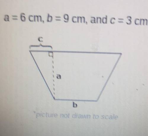 find the area of the isolated trapezoid below by using the area formulas for rectangles and triangl