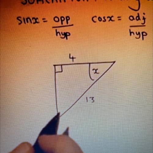 Use Pythagorean theorem a2+ b2 = c2 to find the value of the hypotenuse in the far left triangle.