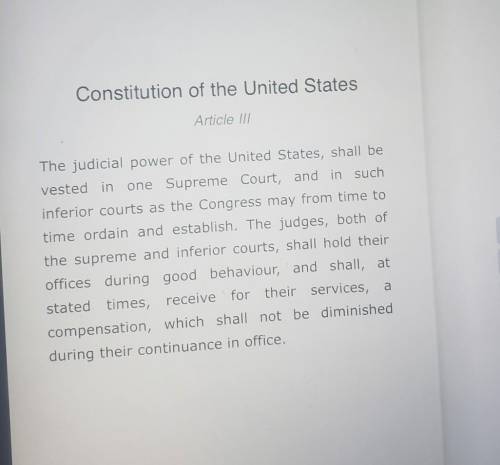 According to the given excerpt from Article 3, the Constitution establishes that the Supreme Court