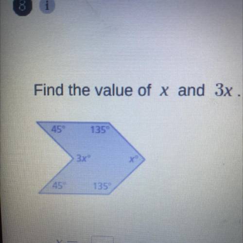 Find the value of x and 3x
