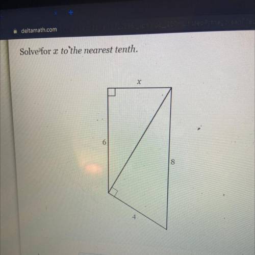 Solve for x to the nearest 10th 6 4 8