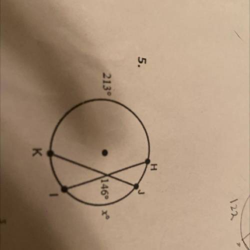 Math question number 5 
Find the x value
