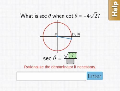 What is cot θ when sin θ = -4 times square root of 2? Rationalize the denominator if necessary.
