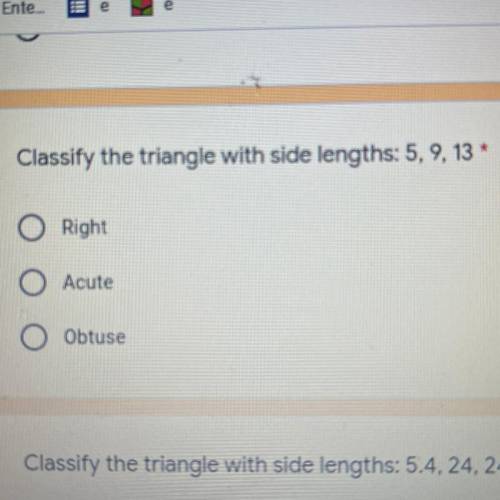 Is that triangle a right, acute or obtuse triangle?