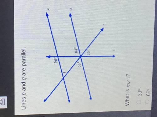 Lines p and q are parallel. What is m angle 1