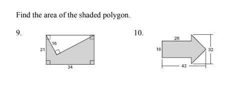 Find the area of a shaded polygon.