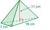 Determine the volume of this triangular pyramid

Choices:
1386cm3
231cm3
462cm3
151cm3