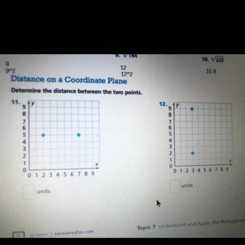 Distance on a Coordinate Plane
Determine the distance between the two points.