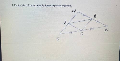 WILL GIVE BRAINLIEST. Identify 3 pairs of parallel segments