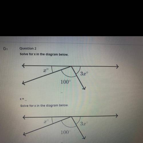 Solve for x in the diagram below. answer asap please