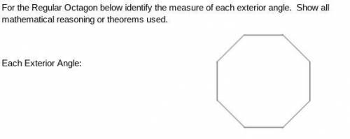 I need help I am not good at math, here is the question. For the Regular Octagon below identify the