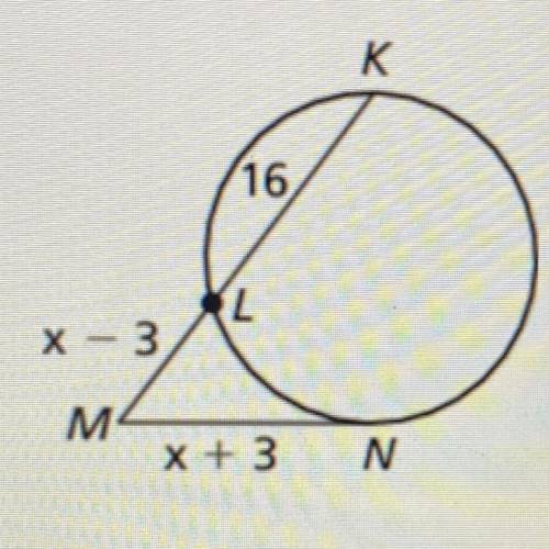 Find the value of x and the length of Segment NM.