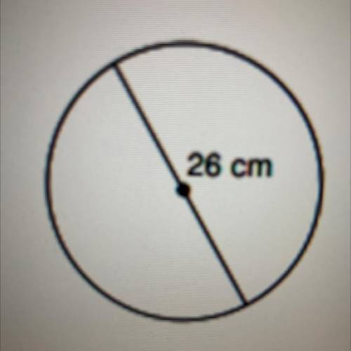 What is the area of the circle?
2
a) 267 cm
b) 52 cm?
c) 6761 cm
d) 1697 cm?