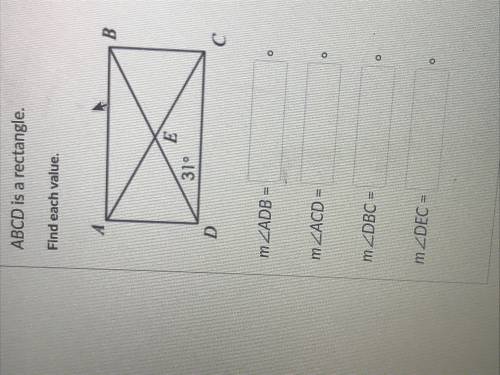 ABCD is a rectangle find each value