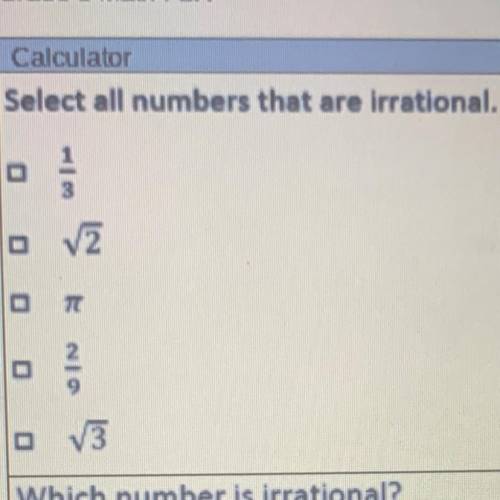 Select all numbers that are irrational.