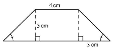 What is the area of the trapezoid? The diagram is not drawn to scale.

A. 36 cm2
B. 9 cm2
C. 21 cm