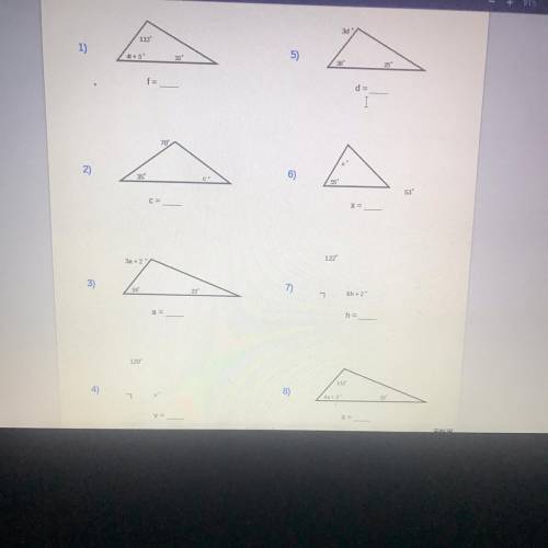 HELP!!with Triangle Angle sum