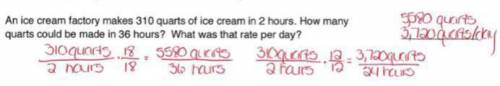 an ice cream factory makes 330 quarts of Ice cream in 2 hours how many quarts could be made in 36 ho