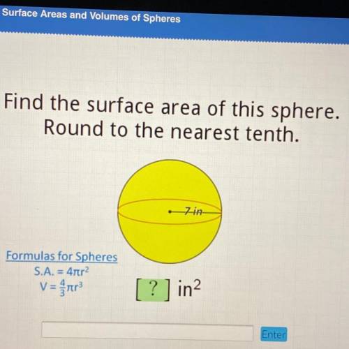 Surface area of spheres