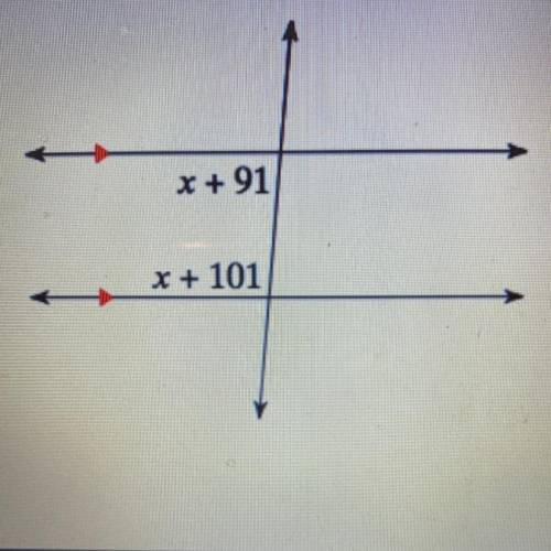 What is the angle measure of the smaller angle ? (Geometry)