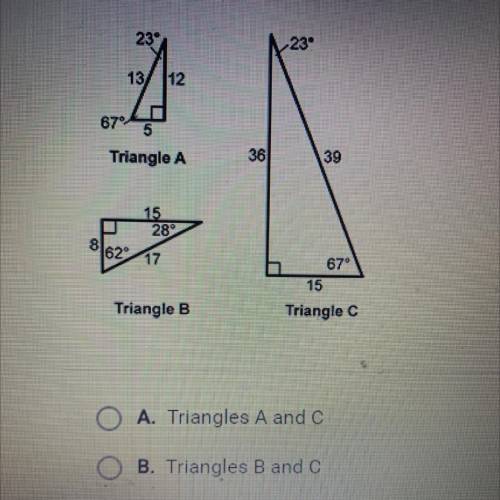 Which triangles are similar￼