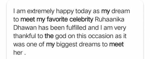 Diary entry about meeting my favourite celebrity
