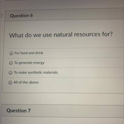 Help please  What do we use natural resources for