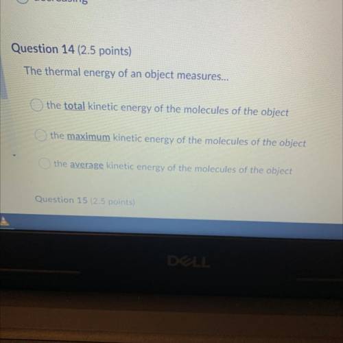 The thermal energy of an object measures...