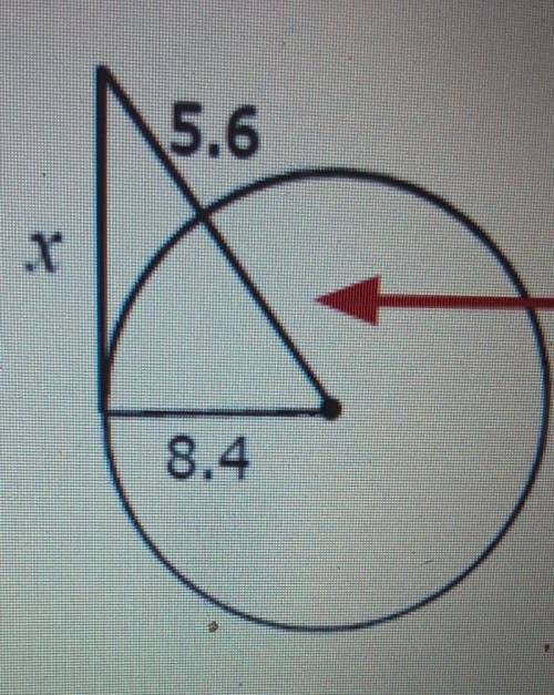 What value of x would prove the line segment tanget to the circle​