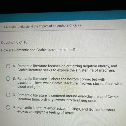 How are Romantic and Gothic literature related?