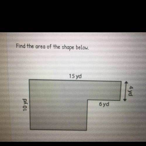 Find the area of the shape below