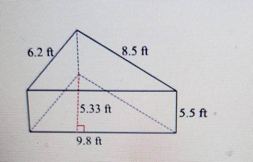 Please help me!14. Find the surface area of the triangular prism below. Show your work. ​
