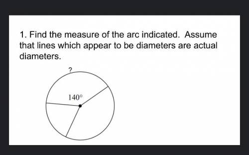 URGENT , Find the measure of the arc indicated. Assume that lines which appear to be diameters are