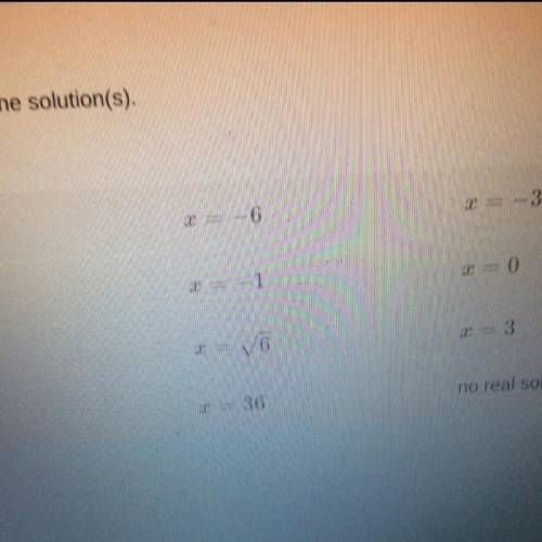 Solve the equation using square roots. Select the solution(s)